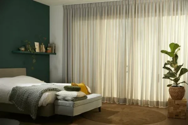Bedroom motorized curtains in Dubai
