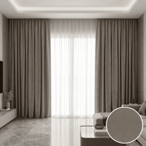 Brown Gray Blackout Curtains
