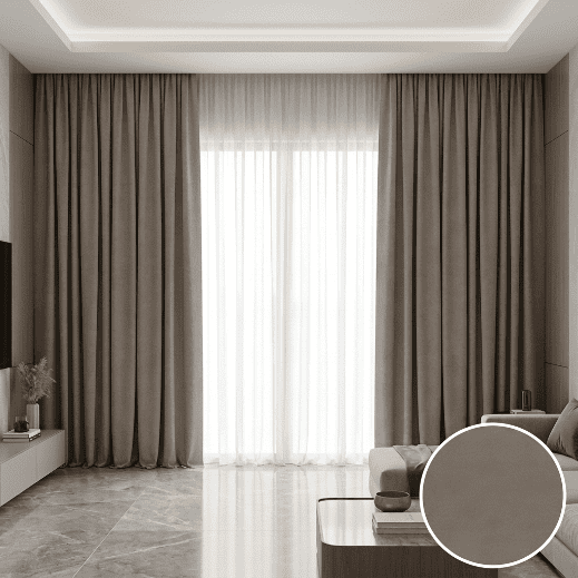 Brown Gray Blackout Curtains