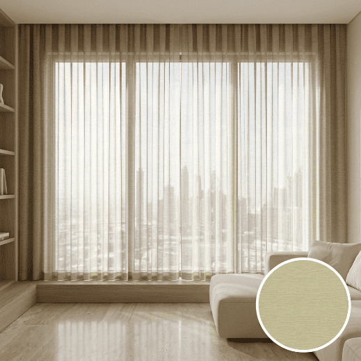 Golden Beige Sheer Curtains