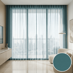 Teal Blue Sheer Curtains