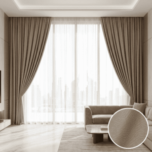 Textured Brown Blackout Curtains