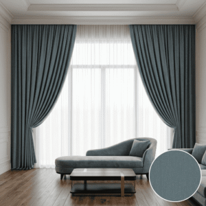 Blue American Style Curtains