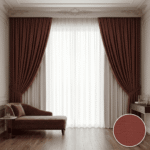 Red American Style Curtains